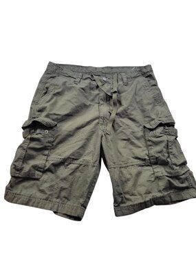 CSG Cargo Shorts Mens 36 Green Ripstop Army Utility Flaw*